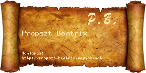 Propszt Beatrix névjegykártya